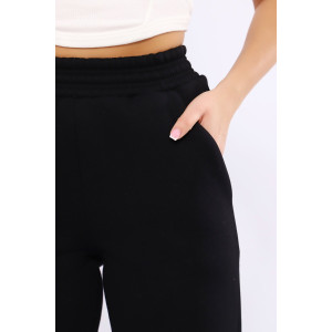 Брюки женские №36868 футер 3-х нитка с начесом (последний размер) черный 46