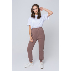 Брюки женские №8293 футер 3-х нитка с начесом (последний размер) капучино 52