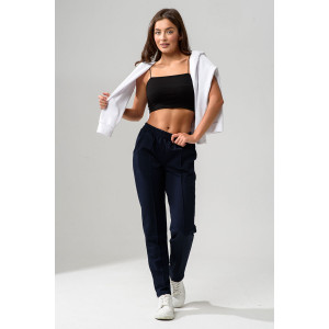 Брюки женские №67169О футер с лайкрой 2-х нитка (последний размер) темно-синий 46,56,58