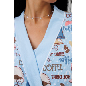 Пеньюар двойка женский 2089 кулирка (последний размер) голубой 54,56