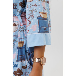 Пеньюар двойка женский 2089 кулирка (последний размер) голубой 54,56