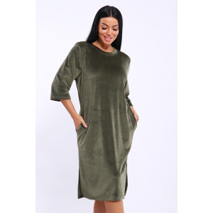 Туника женская №71137 велюр (последний размер) хаки 52,56,62 Туника женская №71137 велюр (последний размер) хаки 52,56,62