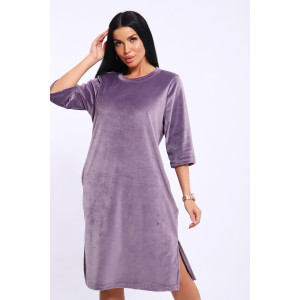 Туника женская №71137 велюр (последний размер) светло-фиолетовый 46,58