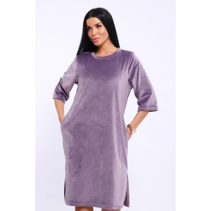 Туника женская №71137 велюр (последний размер) светло-фиолетовый 46,58