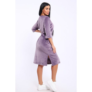 Туника женская №71137 велюр (последний размер) светло-фиолетовый 46,58