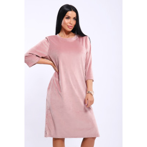 Туника женская №71137 велюр (последний размер) светло-розовый 46