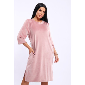 Туника женская №71137 велюр (последний размер) светло-розовый 46