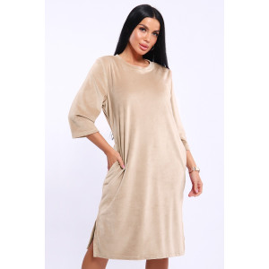 Туника женская №71144 велюр (последний размер) персик 46 Туника женская №71144 велюр (последний размер) персик 46