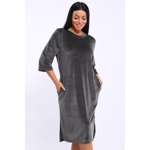 Туника женская №71144 велюр (последний размер) графит 52 Туника женская №71144 велюр (последний размер) графит 52