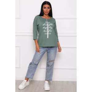 Туника женская №29516 кулирка (последний размер) хаки 60 Туника женская №29516 кулирка (последний размер) хаки 60