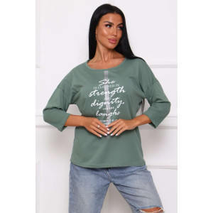 Туника женская №29516 кулирка (последний размер) хаки 60 Туника женская №29516 кулирка (последний размер) хаки 60