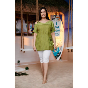 Туника женская №9182 шитье (последний размер) зеленый 58,64 Туника женская №9182 шитье (последний размер) зеленый 58,64