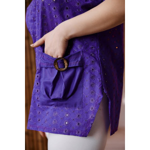 Туника женская №9182 шитье (последний размер) фиолетовый 54 Туника женская №9182 шитье (последний размер) фиолетовый 54