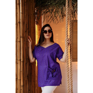 Туника женская №9182 шитье (последний размер) фиолетовый 54 Туника женская №9182 шитье (последний размер) фиолетовый 54