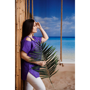 Туника женская №9182 шитье (последний размер) фиолетовый 54 Туника женская №9182 шитье (последний размер) фиолетовый 54