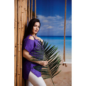 Туника женская №9182 шитье (последний размер) фиолетовый 54 Туника женская №9182 шитье (последний размер) фиолетовый 54