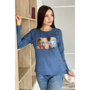 Туника женская №8161 кулирка с лайкрой (последний размер) индиго 56