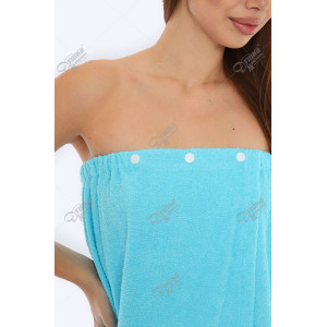 Парео женское махровое на кнопках бирюзовый Парео женское махровое на кнопках бирюзовый