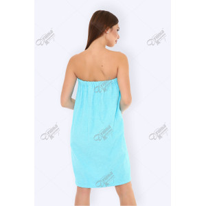 Парео женское махровое на кнопках бирюзовый Парео женское махровое на кнопках бирюзовый