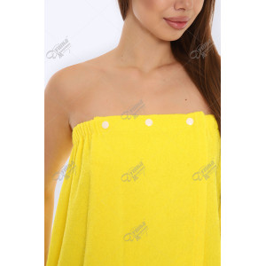 Парео женское махровое на кнопках желтый Парео женское махровое на кнопках желтый