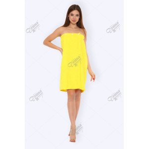 Парео женское махровое на кнопках желтый Парео женское махровое на кнопках желтый