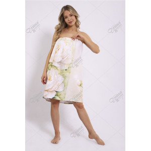 Парео женское махровое на кнопках "Пионы" рис.3 Парео женское махровое на кнопках "Пионы" рис.3