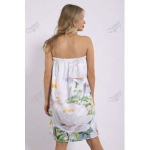 Парео женское махровое на кнопках "Пионы" рис.4 Парео женское махровое на кнопках "Пионы" рис.4