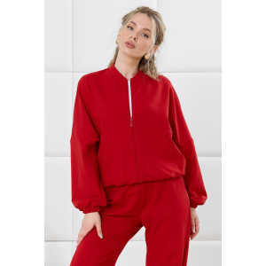 Бомбер женский "Баланс-1" футер 2-х нитка с полиэстером (р-ры: 46-56) красный
