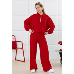 Бомбер женский "Баланс-1" футер 2-х нитка с полиэстером (р-ры: 46-56) красный