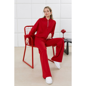 Бомбер женский "Баланс-1" футер 2-х нитка с полиэстером (р-ры: 46-56) красный