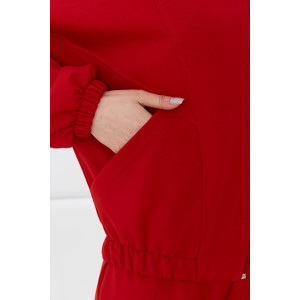 Бомбер женский "Баланс-1" футер 2-х нитка с полиэстером (р-ры: 46-56) красный