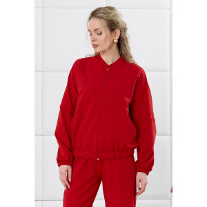 Бомбер женский "Баланс-1" футер 2-х нитка с полиэстером (р-ры: 46-56) красный