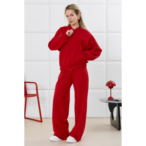 Бомбер женский "Баланс-1" футер 2-х нитка с полиэстером (р-ры: 46-56) красный