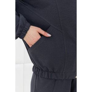 Бомбер женский "Баланс-1" футер 2-х нитка с полиэстером (р-ры: 46-56) фуме