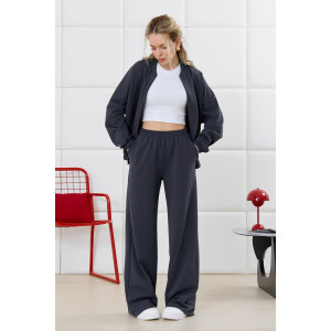 Бомбер женский "Баланс-1" футер 2-х нитка с полиэстером (р-ры: 46-56) фуме