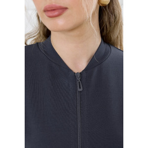 Бомбер женский "Баланс-1" футер 2-х нитка с полиэстером (р-ры: 46-56) фуме