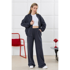 Бомбер женский "Баланс-1" футер 2-х нитка с полиэстером (р-ры: 46-56) фуме