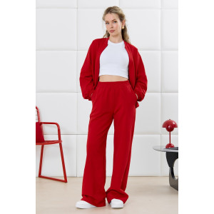 Брюки женские "Баланс-2" футер 2-х нитка с полиэстером (р-ры: 46-56) красный