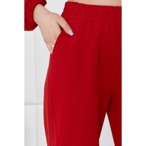 Брюки женские "Баланс-2" футер 2-х нитка с полиэстером (р-ры: 46-56) красный