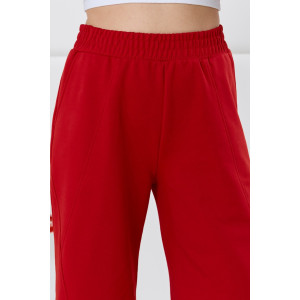 Брюки женские "Баланс-2" футер 2-х нитка с полиэстером (р-ры: 46-56) красный