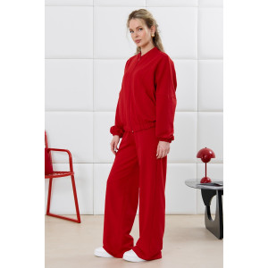 Брюки женские "Баланс-2" футер 2-х нитка с полиэстером (р-ры: 46-56) красный