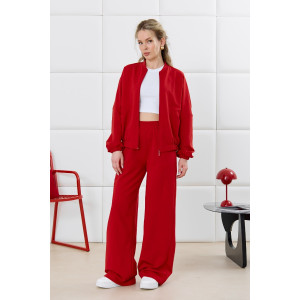 Брюки женские "Баланс-2" футер 2-х нитка с полиэстером (р-ры: 46-56) красный