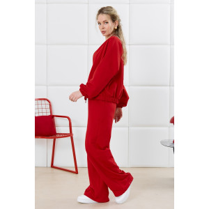 Брюки женские "Баланс-2" футер 2-х нитка с полиэстером (р-ры: 46-56) красный