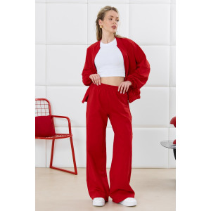 Брюки женские "Баланс-2" футер 2-х нитка с полиэстером (р-ры: 46-56) красный