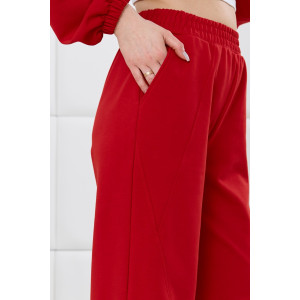 Брюки женские "Баланс-2" футер 2-х нитка с полиэстером (р-ры: 46-56) красный
