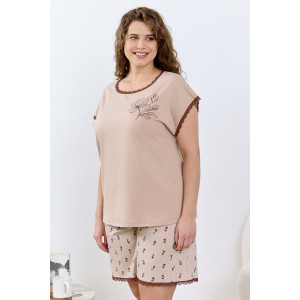 Пижама женская "Вельвета-2" кулирка (р-ры: 48-58) бежевый