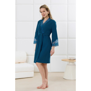 Халат женский "Зора-4" кашкорсе (р-ры: 44-54) изумрудный
