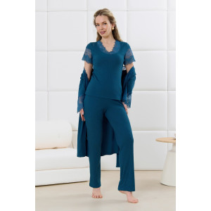 Халат женский "Зора-4" кашкорсе (р-ры: 44-54) изумрудный