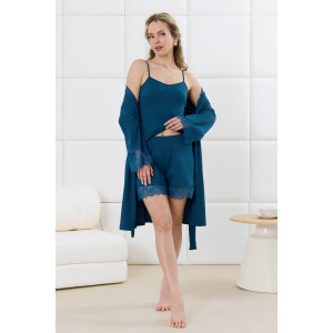 Халат женский "Зора-4" кашкорсе (р-ры: 44-54) изумрудный