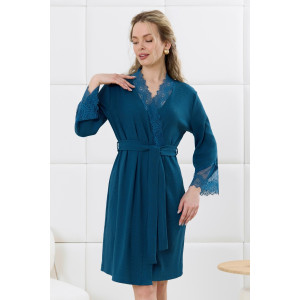 Халат женский "Зора-4" кашкорсе (р-ры: 44-54) изумрудный